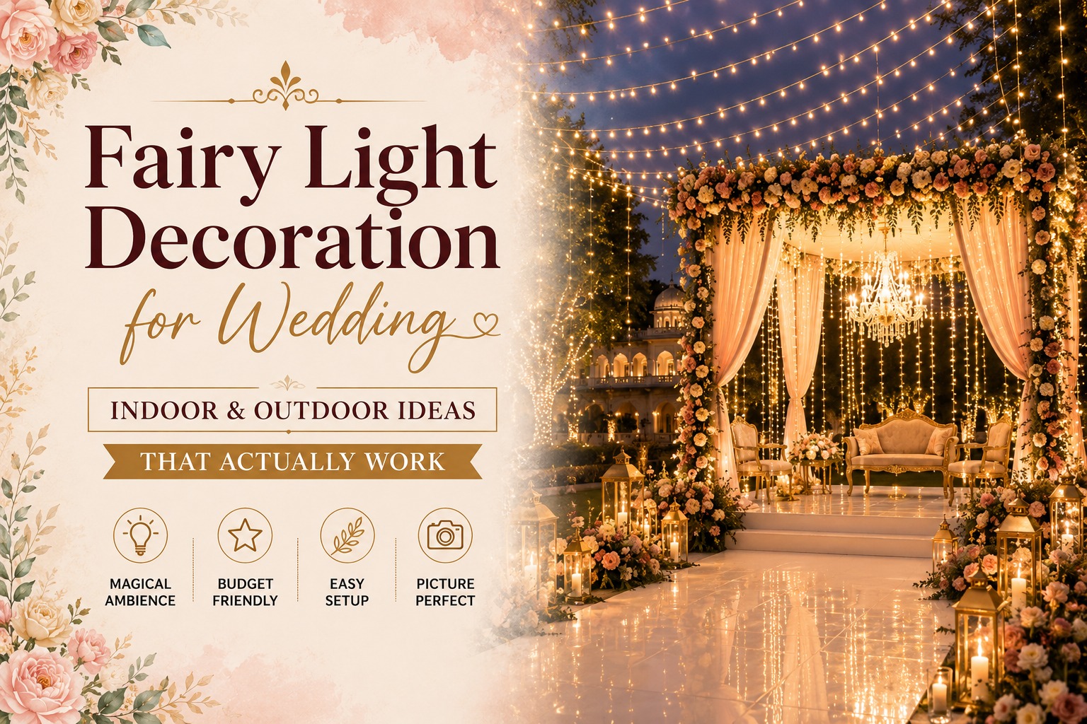 Fairy Light Decoration for Wedding, Indoor and Outdoor Ideas That Actually Work
